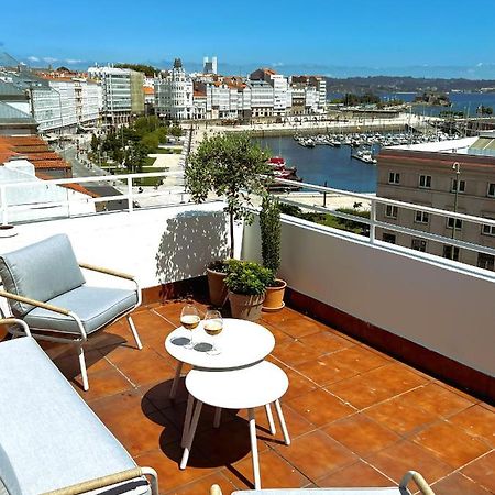 Atico Con Dos Terrazas E Increibles Vistas En Pleno Centro De A Coruna Bagian luar foto