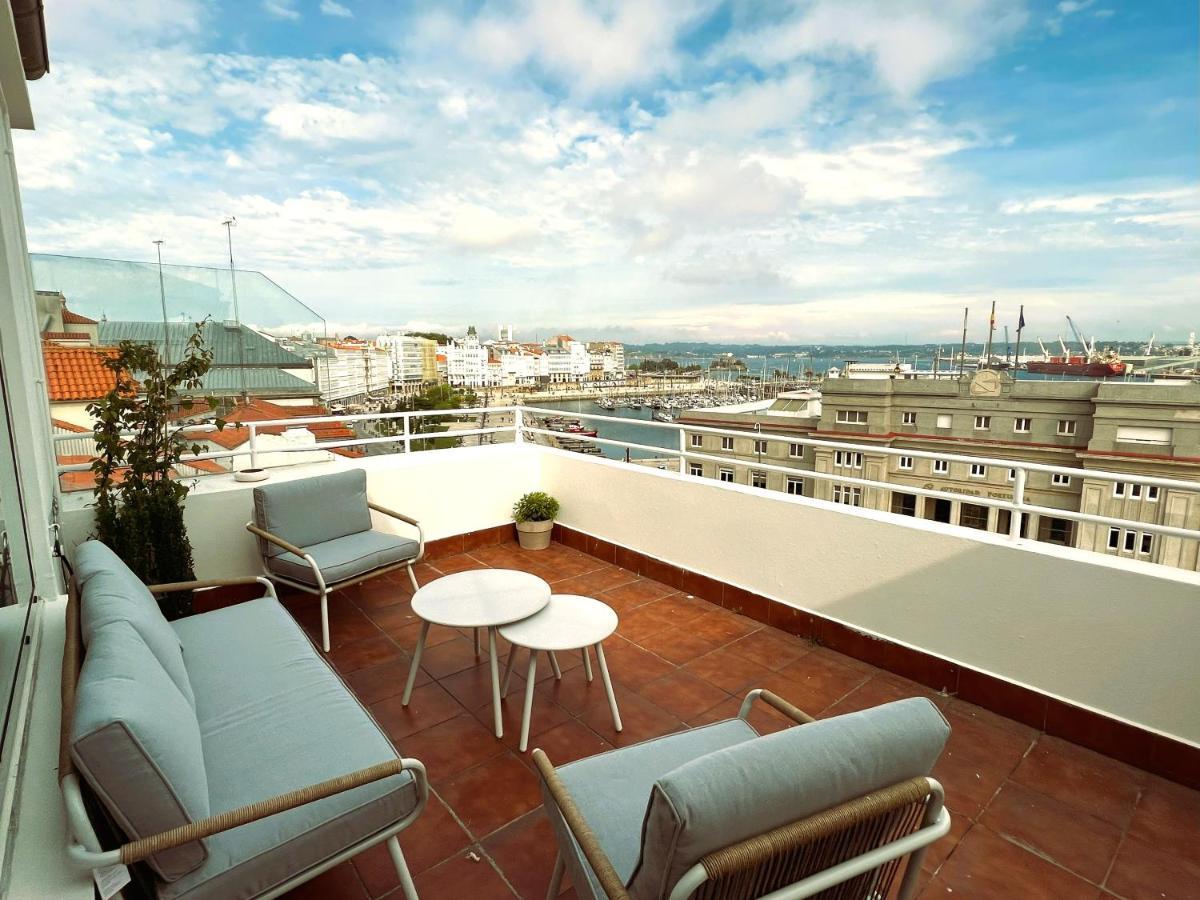 Atico Con Dos Terrazas E Increibles Vistas En Pleno Centro De A Coruna Bagian luar foto
